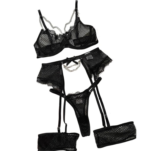 blck lace bra and panty