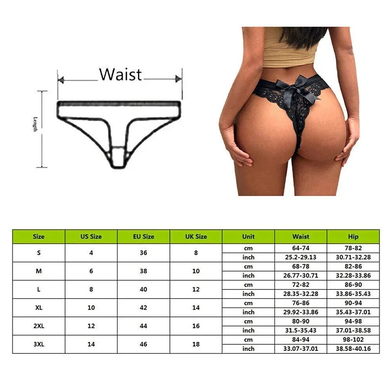 Women’s Seamless Low-Waist Thong Panties – Sexy Lace Lingerie Underwear