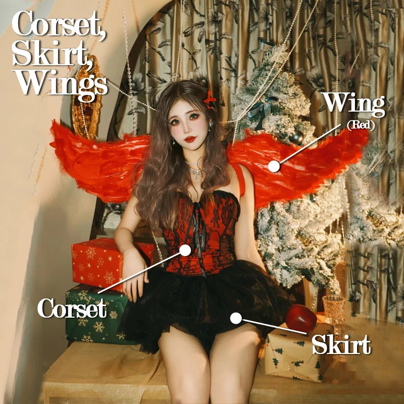 Gothic Corset Bodysuit – Halloween Witch & Dark Angel Lingerie