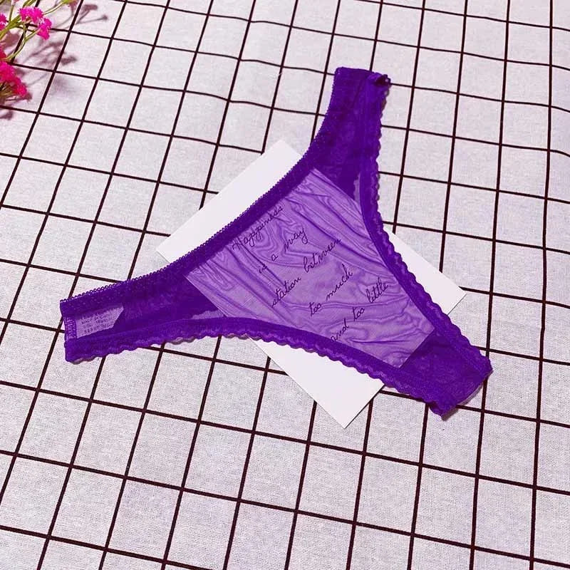 Women’s Lace Sheer Thong Panties – Seamless Low-Rise Mesh Lingerie