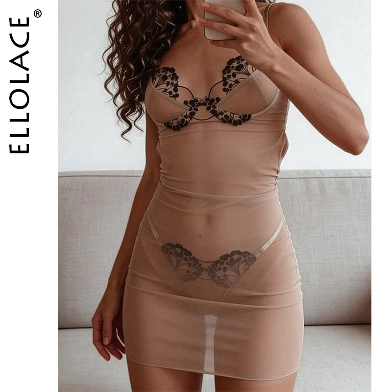 Ultra Hot Sheer Mini Dress Thong 2PC Seductive Sensual Intimates