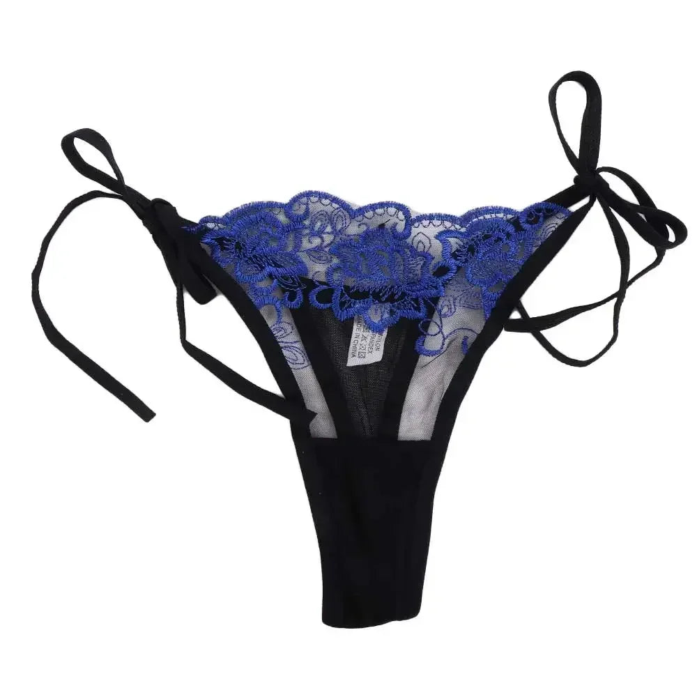 Women’s Embroidered Lace Panties – Sheer Lingerie Briefs