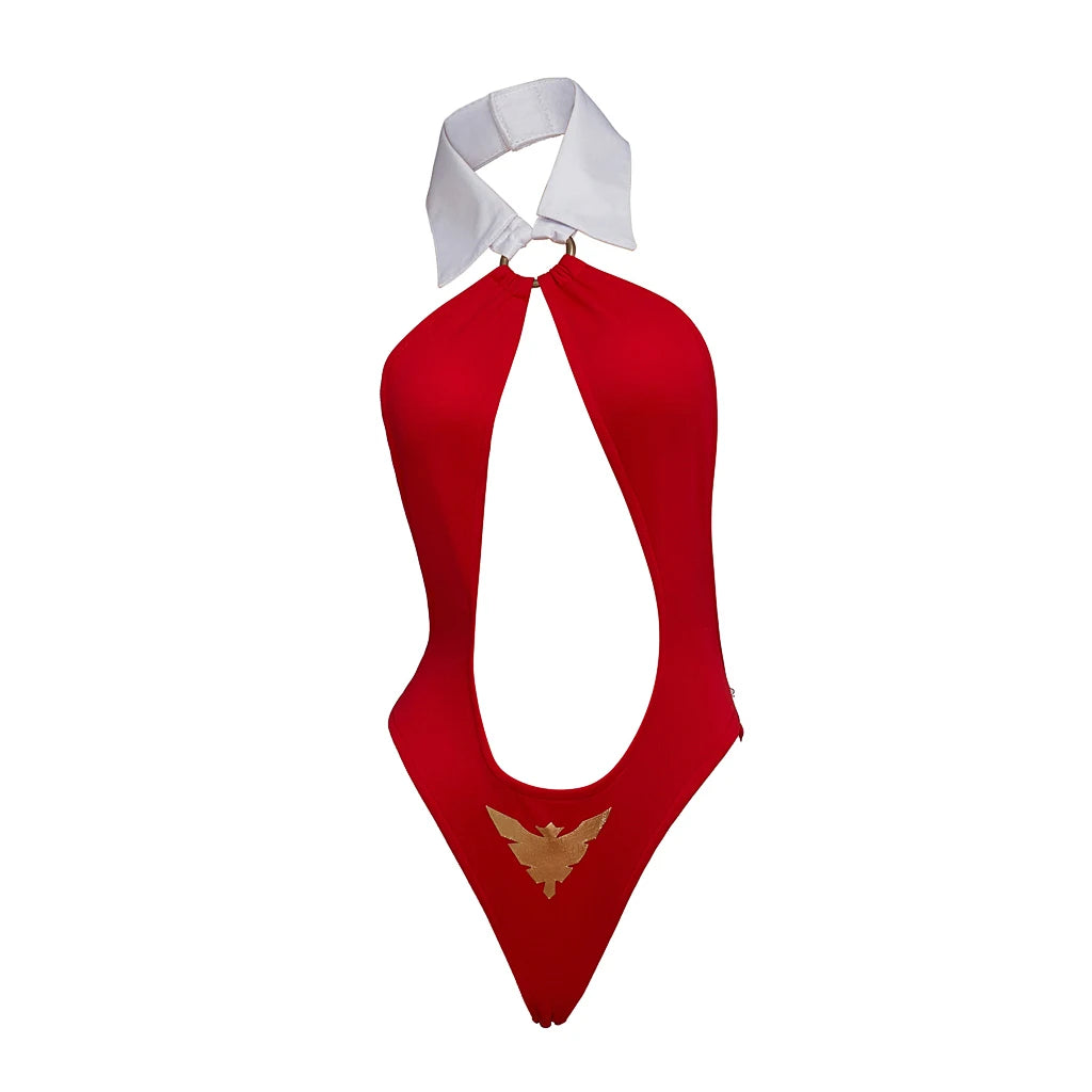 Vampire Red Cutout Bodysuit – Women’s Halloween Costume Lingerie
